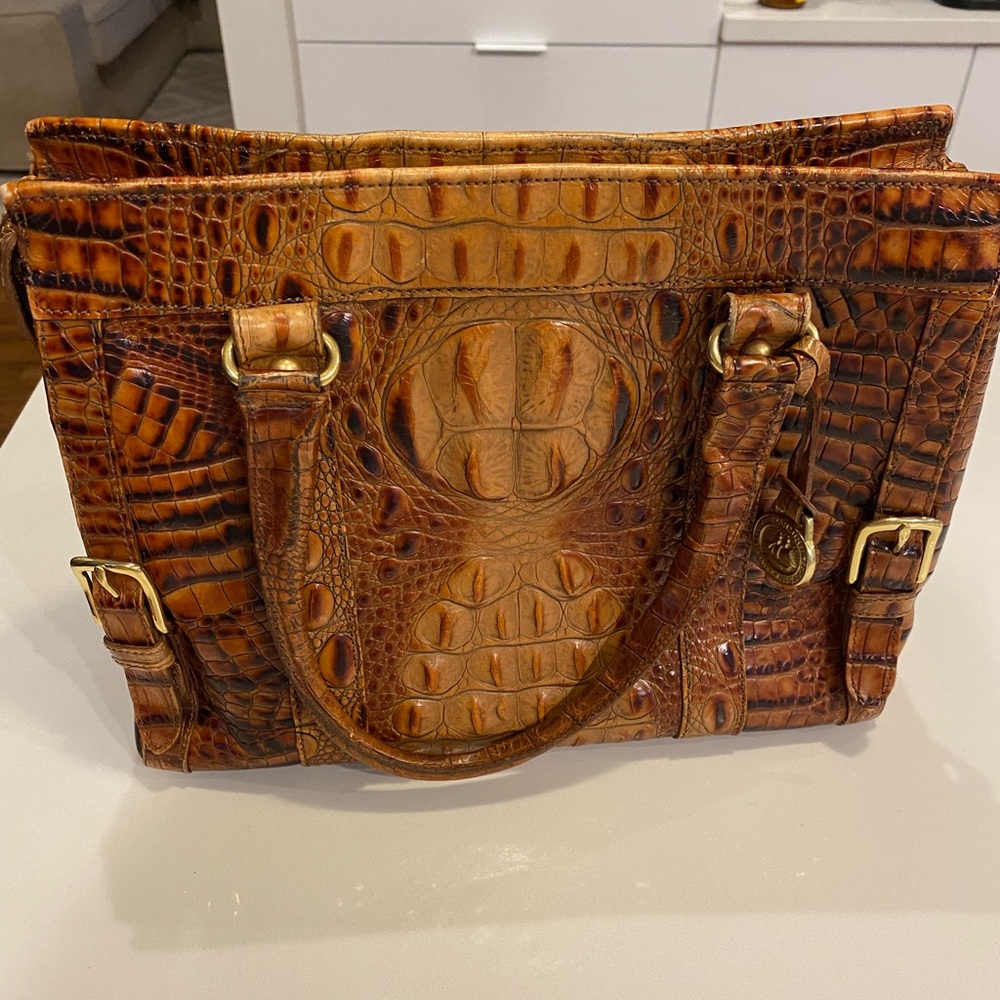 Brahmin Melbourne Pecan handbag satchel top handle bag